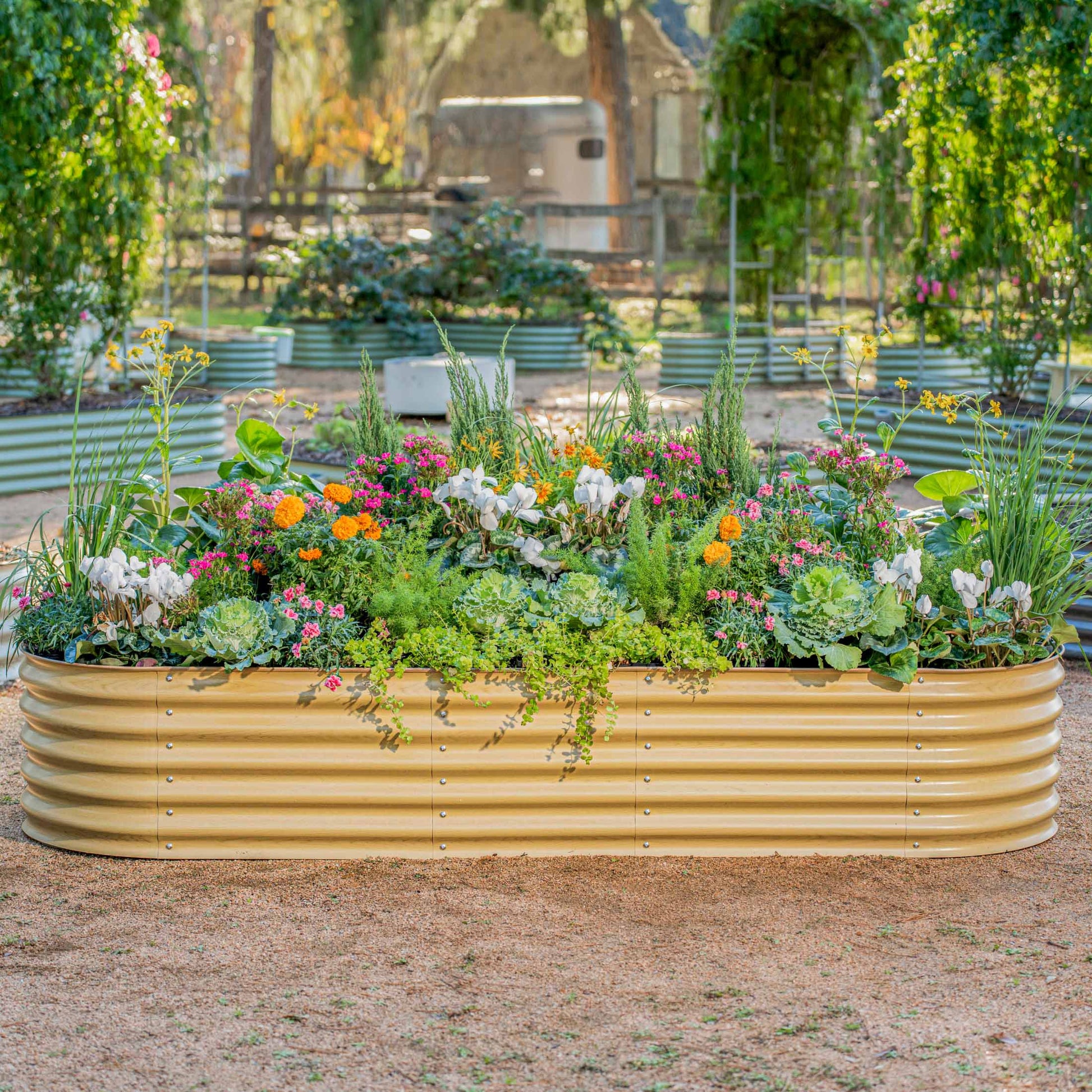 17" Tall 10 In 1 Jumbo Modular Metal Raised Garden Bed Kit.