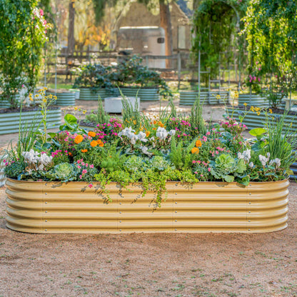 17" Tall 10 In 1 Jumbo Modular Metal Raised Garden Bed Kit.