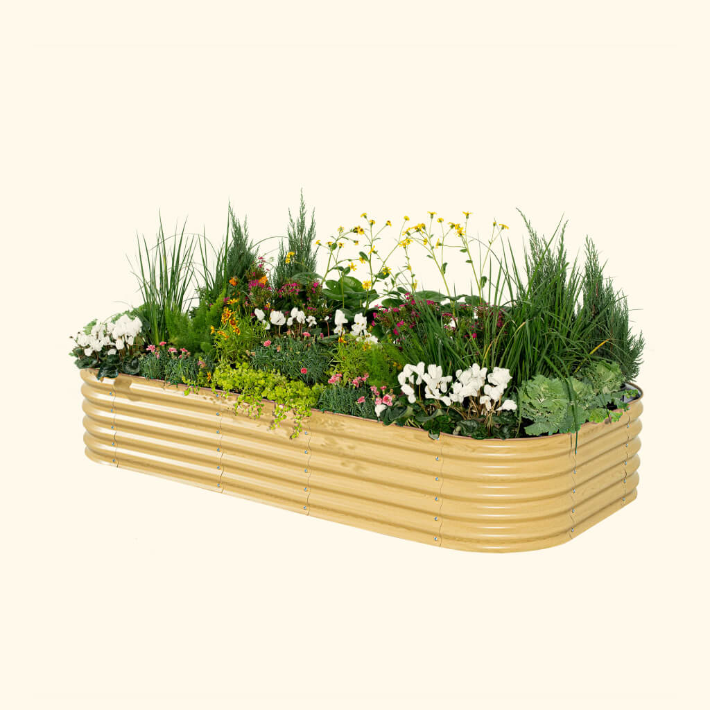 17" Tall 10 In 1 Jumbo Modular Metal Raised Garden Bed Kit.