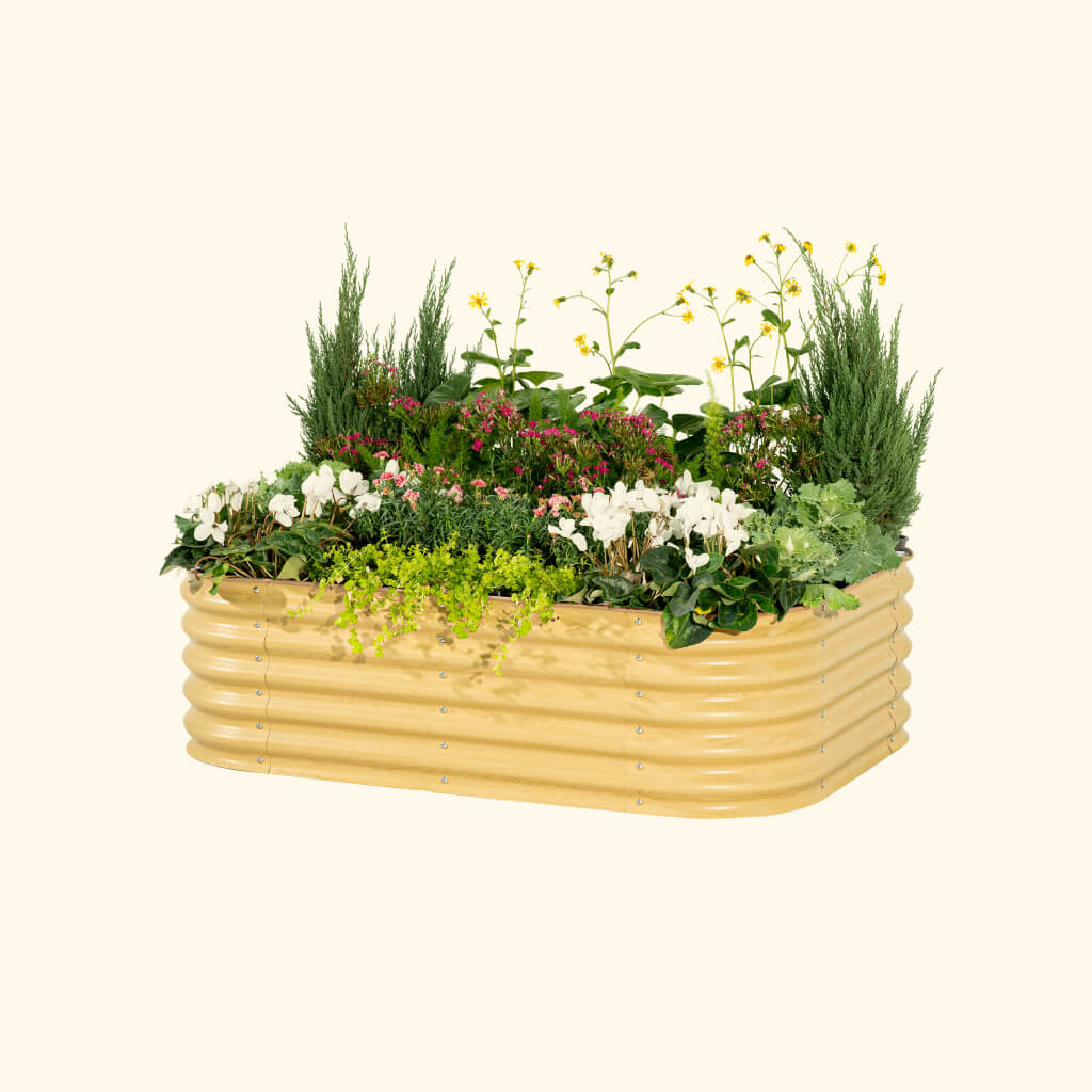 17" Tall 6 In 1 Medium Modular Metal Raised Garden Bed Kit.