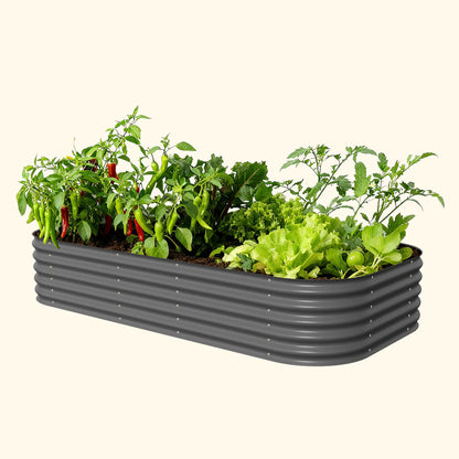 17" Tall 10 In 1 Jumbo Modular Metal Raised Garden Bed Kit.