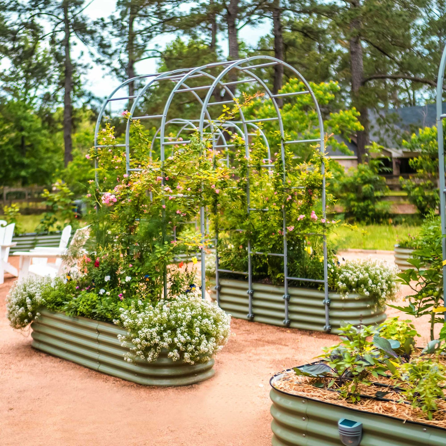 17" Tall 9 In 1 Large Modular Metal Raised Garden Bed Kit.