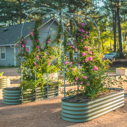 17" Tall 6 In 1 Medium Modular Metal Raised Garden Bed Kit.