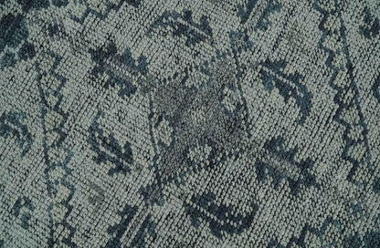 Vintage Style Distressed Traditional Hand Knotted Serapi Silver and Gray Multi Size Area Rug.