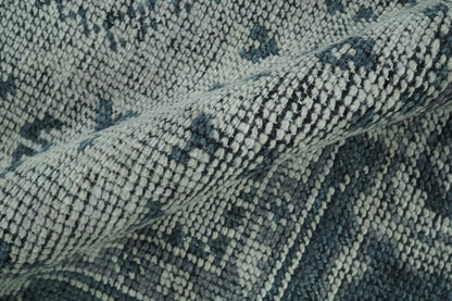 Vintage Style Distressed Traditional Hand Knotted Serapi Silver and Gray Multi Size Area Rug.
