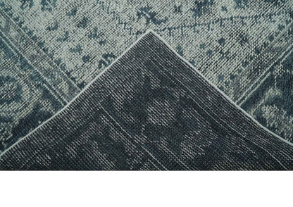 Vintage Style Distressed Traditional Hand Knotted Serapi Silver and Gray Multi Size Area Rug.