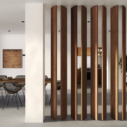Wide Wood Slat Room Divider.