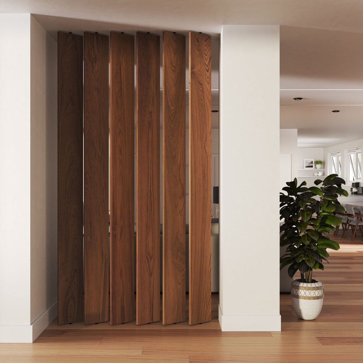 Wood Slat Room Divider.