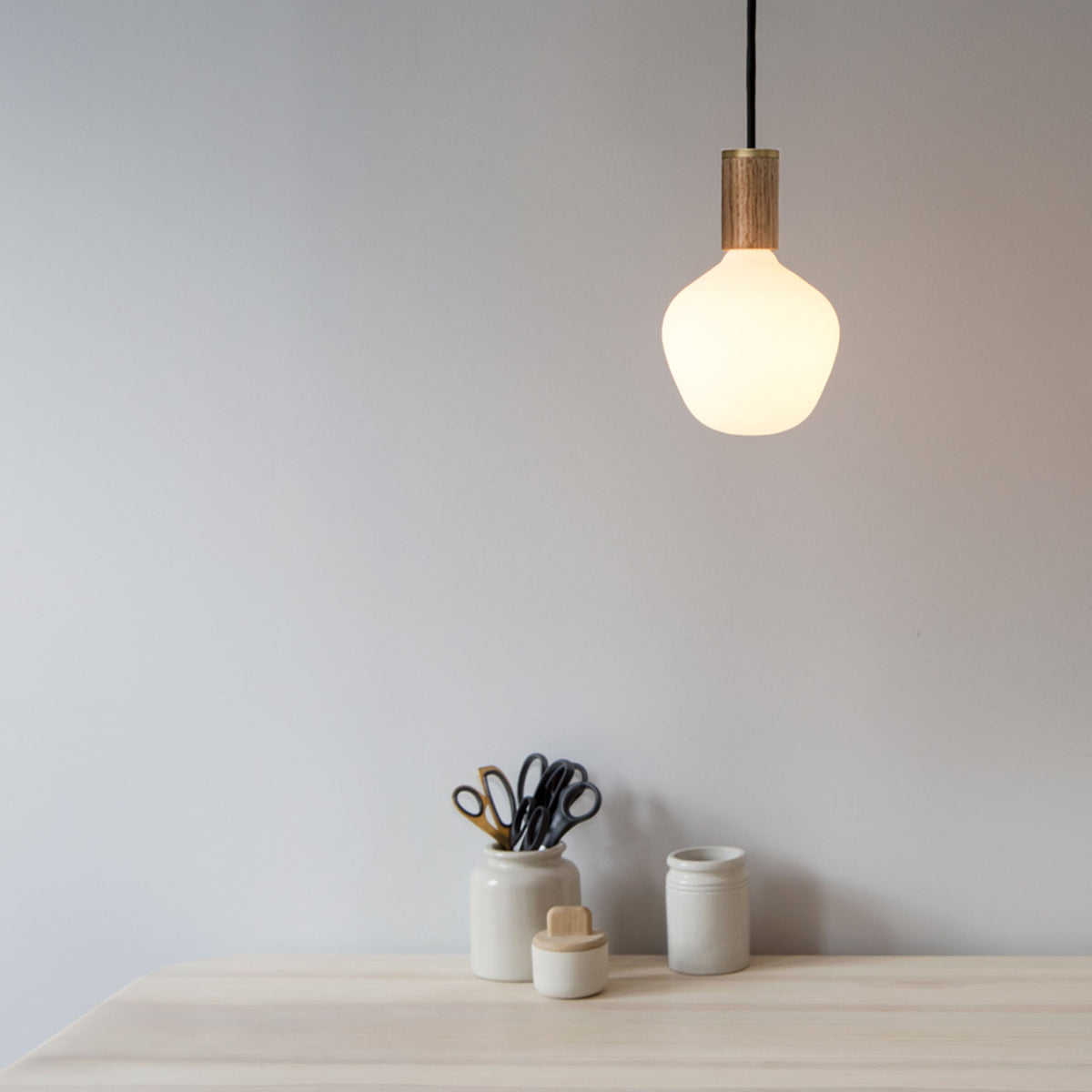 Enno Pendant Light in Walnut.