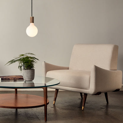 Porcelain III Pendant Light in Oak.
