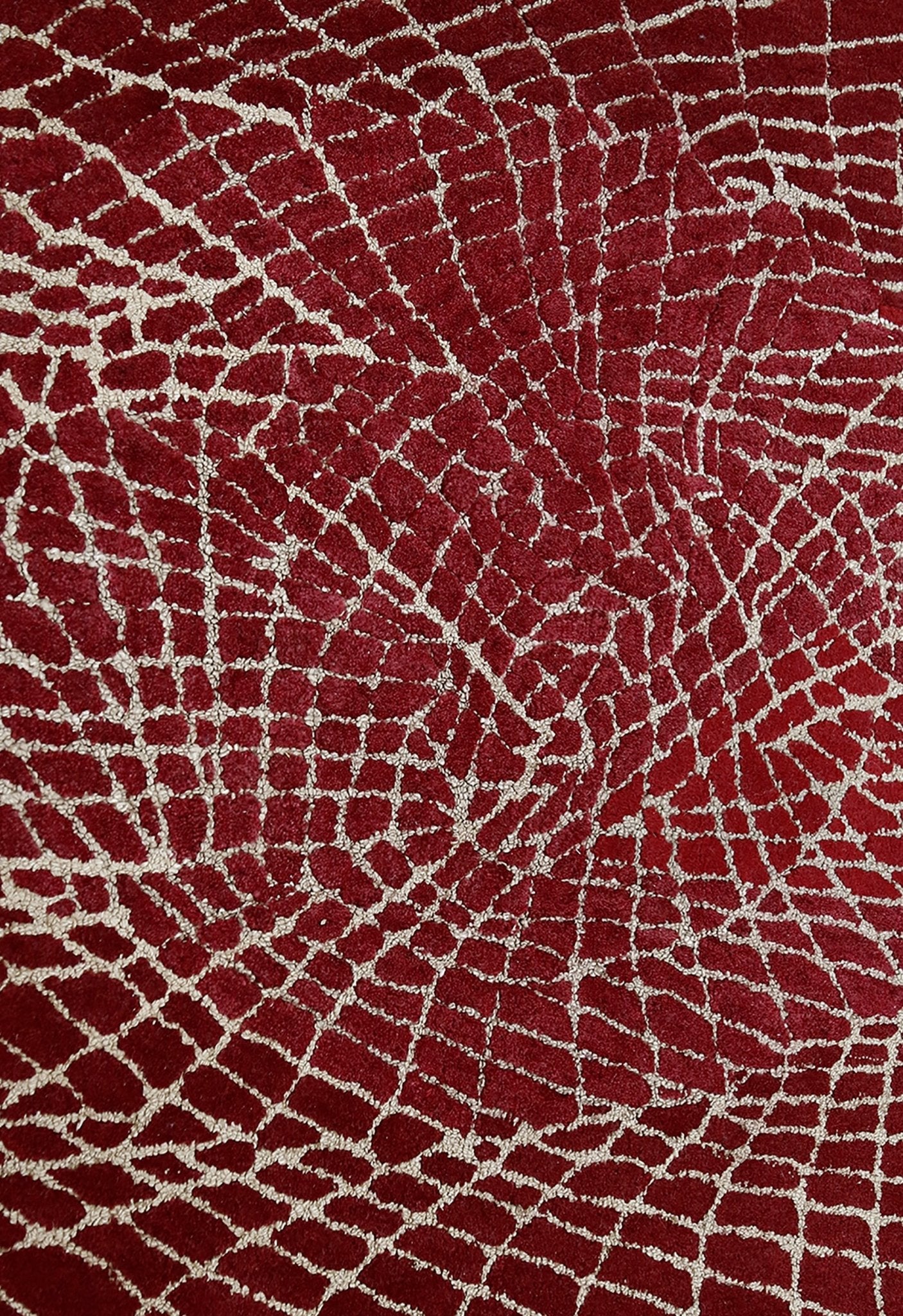 Web Hand Tufted 5x8 Modern Style Maroon Wool Area Rug