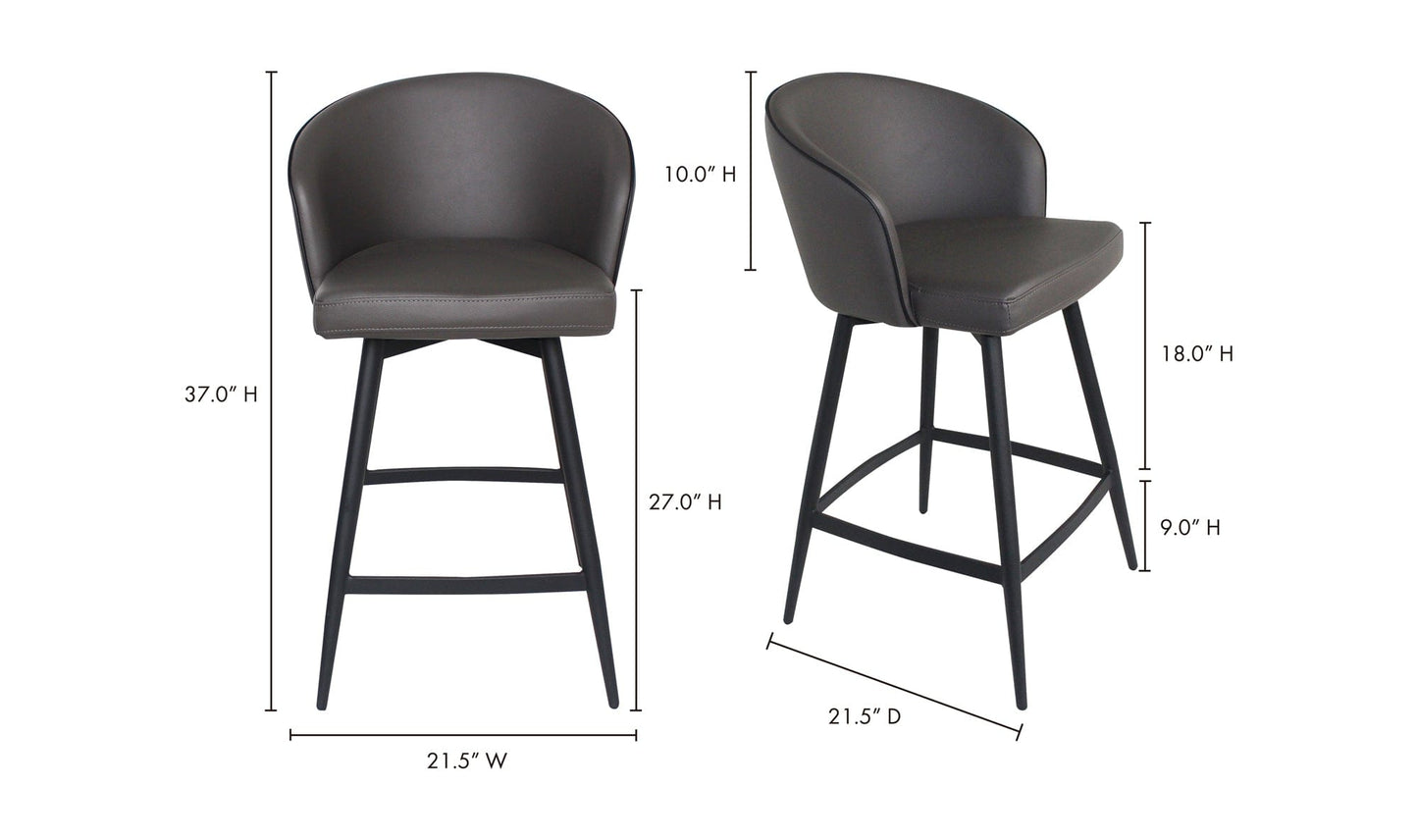 The Carpentry Shop Co. WEBBER SWIVEL COUNTER STOOL CHARCOAL WEBBER SWIVEL COUNTER STOOL CHARCOAL