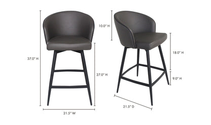 The Carpentry Shop Co. WEBBER SWIVEL COUNTER STOOL CHARCOAL WEBBER SWIVEL COUNTER STOOL CHARCOAL