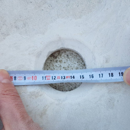 Natural Stone White Limestone Vessel Sink Polished (D)16" (H)6".