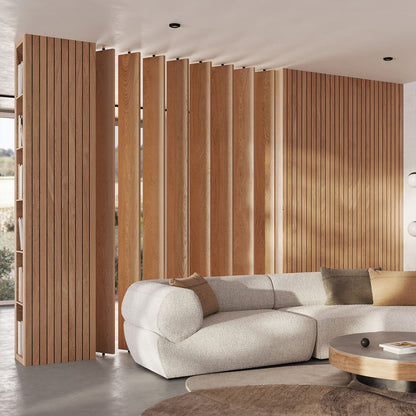 Wide Wood Slat Room Divider.