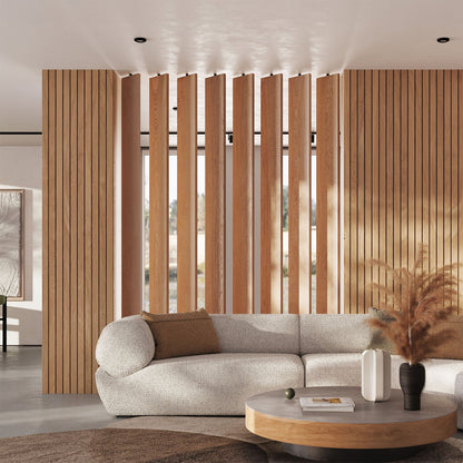 Wide Wood Slat Room Divider.