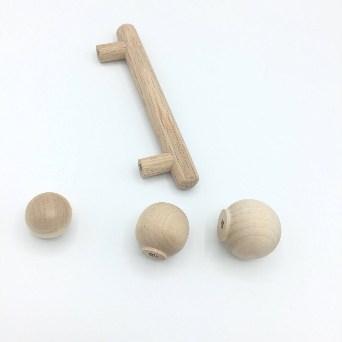 Unfinished Wood "Alden" Mid-Century Modern Cabinet Hardware.