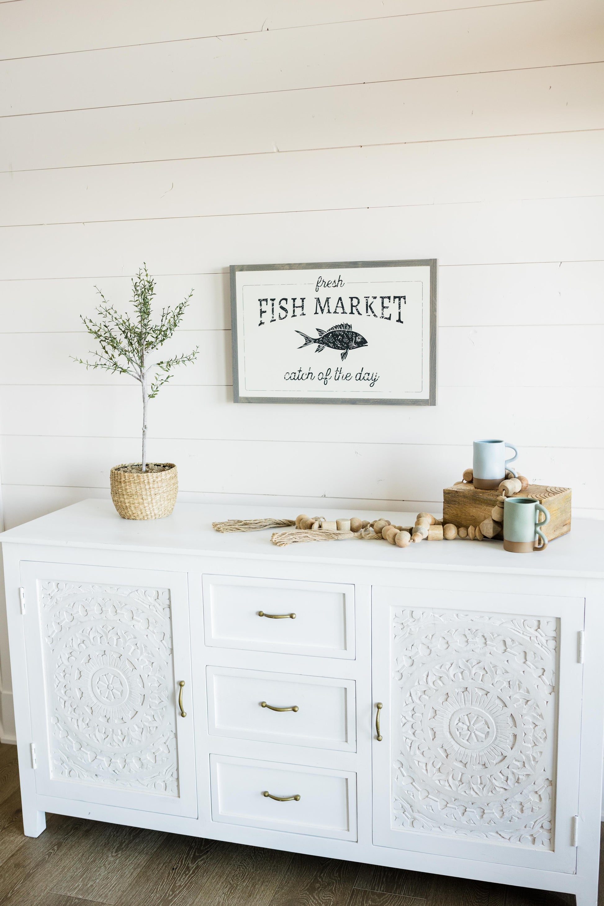 Joyfully Said Wooden signs Fish Market