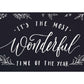 Joyfully Said Wooden signs 24 inches x 12 inches / Black-White Text / Light brown stain It's the Most Wonderful Time of the Year