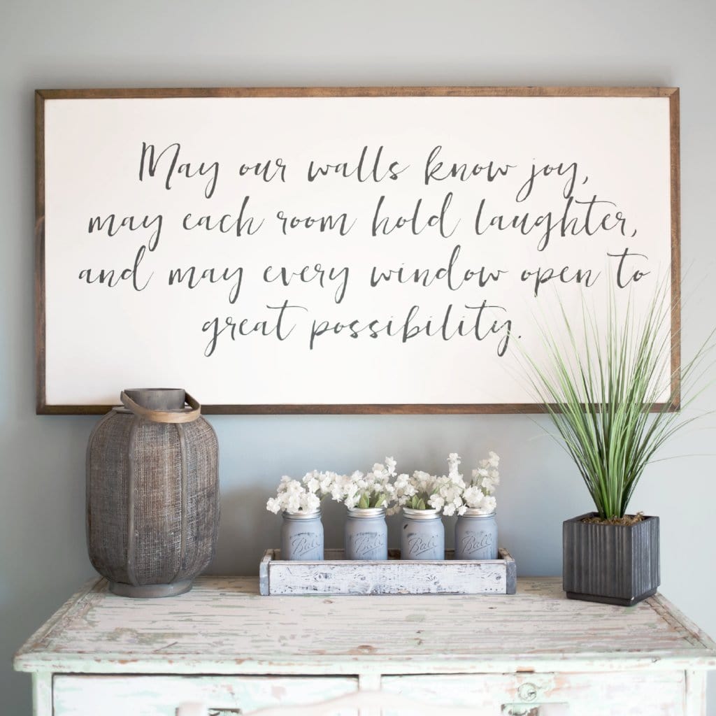 Joyfully Said Wooden signs May Our Walls Know Joy