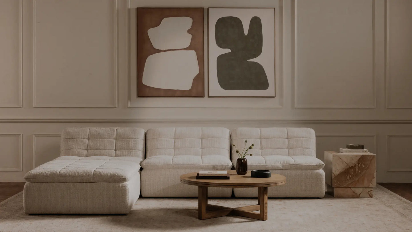 Lino Armless Modular Sofa Textured Oat