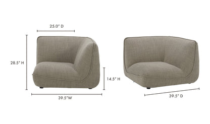 The Carpentry Shop Co. Zeppelin Corner Chair Speckled Pumice Zeppelin Corner Chair Speckled Pumice