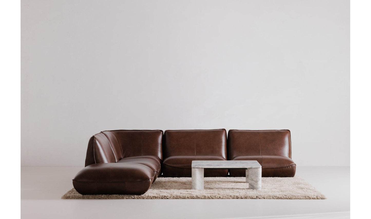 The Carpentry Shop Co. Zeppelin Leather Corner Chair Toasted Hickory Zeppelin Leather Corner Chair Toasted Hickory