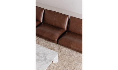 The Carpentry Shop Co. Zeppelin Leather Corner Chair Toasted Hickory Zeppelin Leather Corner Chair Toasted Hickory