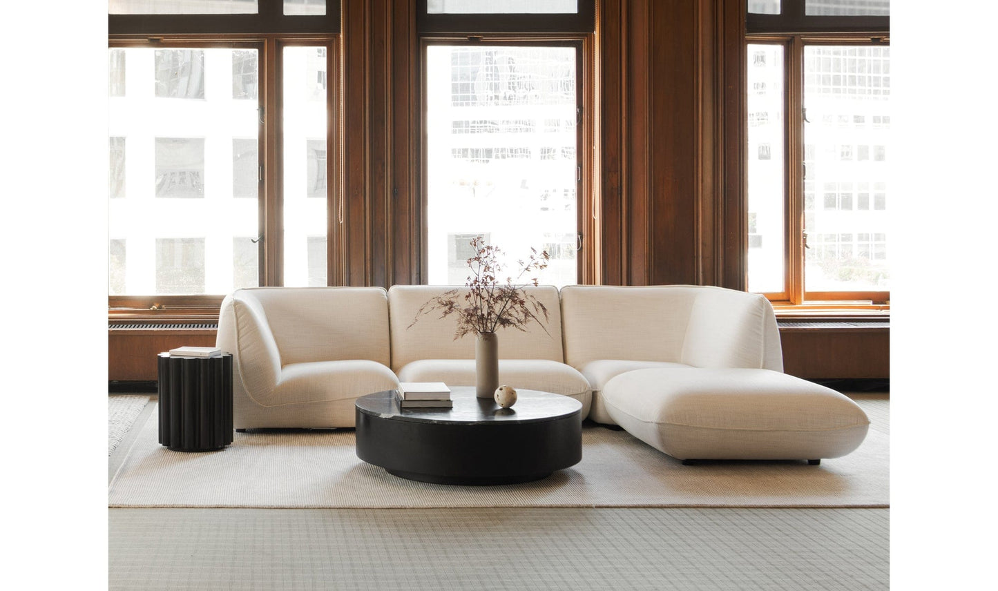 The Carpentry Shop Co. Zeppelin Ottoman Salt Stone White Zeppelin Ottoman Salt Stone White