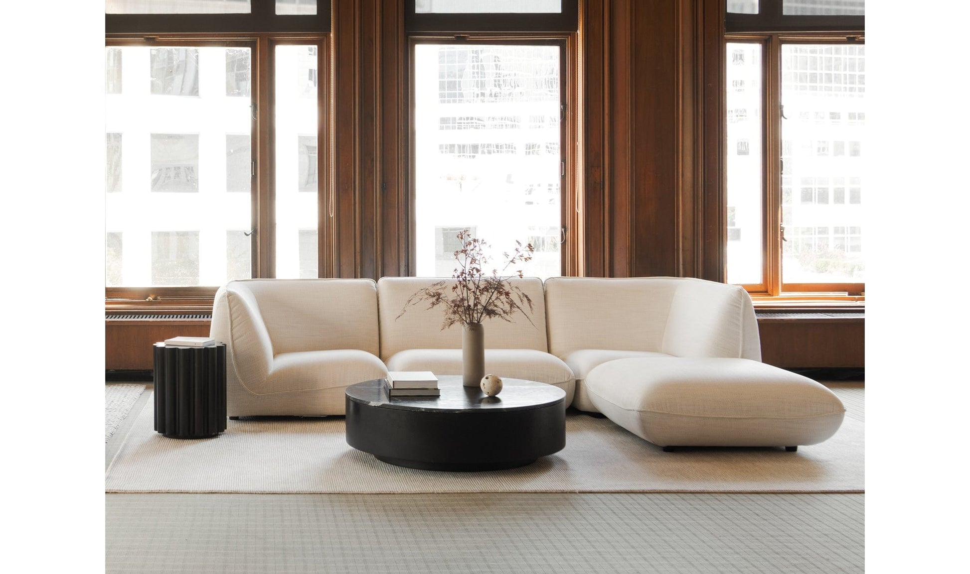 The Carpentry Shop Co. Zeppelin Ottoman Salt Stone White Zeppelin Ottoman Salt Stone White