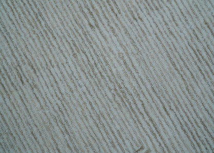 Zoha Custom Made Modern Style White And Beige Wool Rug.