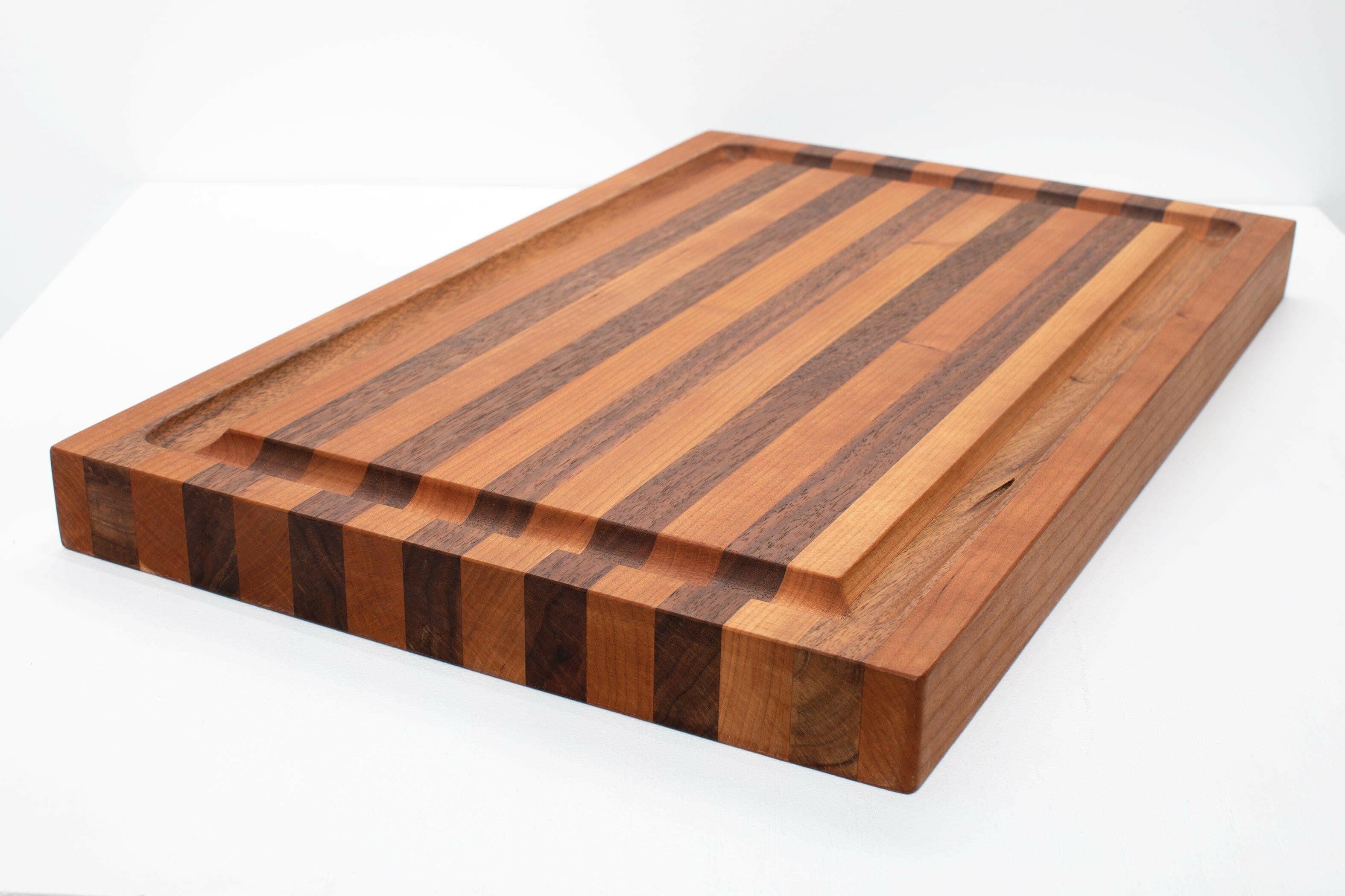 Cherry Walnut Striped Cutting Board The Carpentry Shop Co