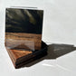 The Carpentry Shop Co., LLC Carpentry & Woodworking Black and Gold Epoxy and Walnut Coaster Set