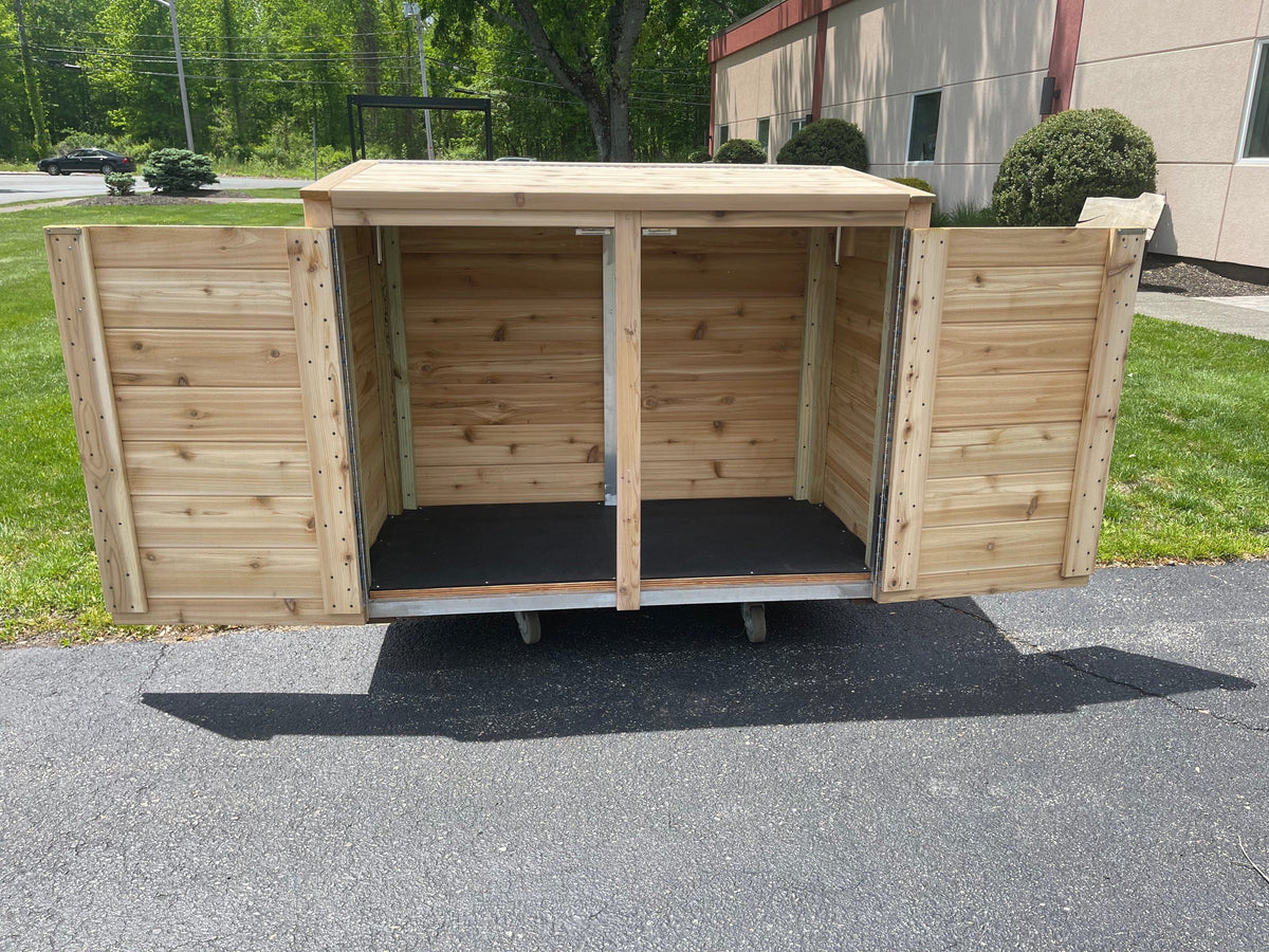 Knotty Cedar Trash Enclosure | The Carpentry Shop Co.