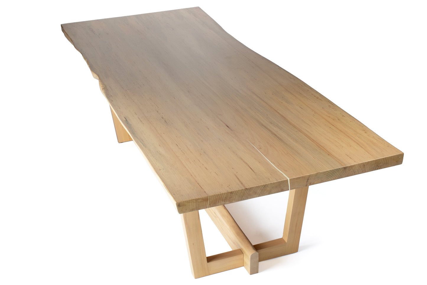 The Carpentry Shop Co. Modern Farm Style Dining Table- Spalted Maple Slab 100"L