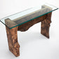 The Carpentry Shop Co. Nature Inspired Organic Console Table with Glass Top