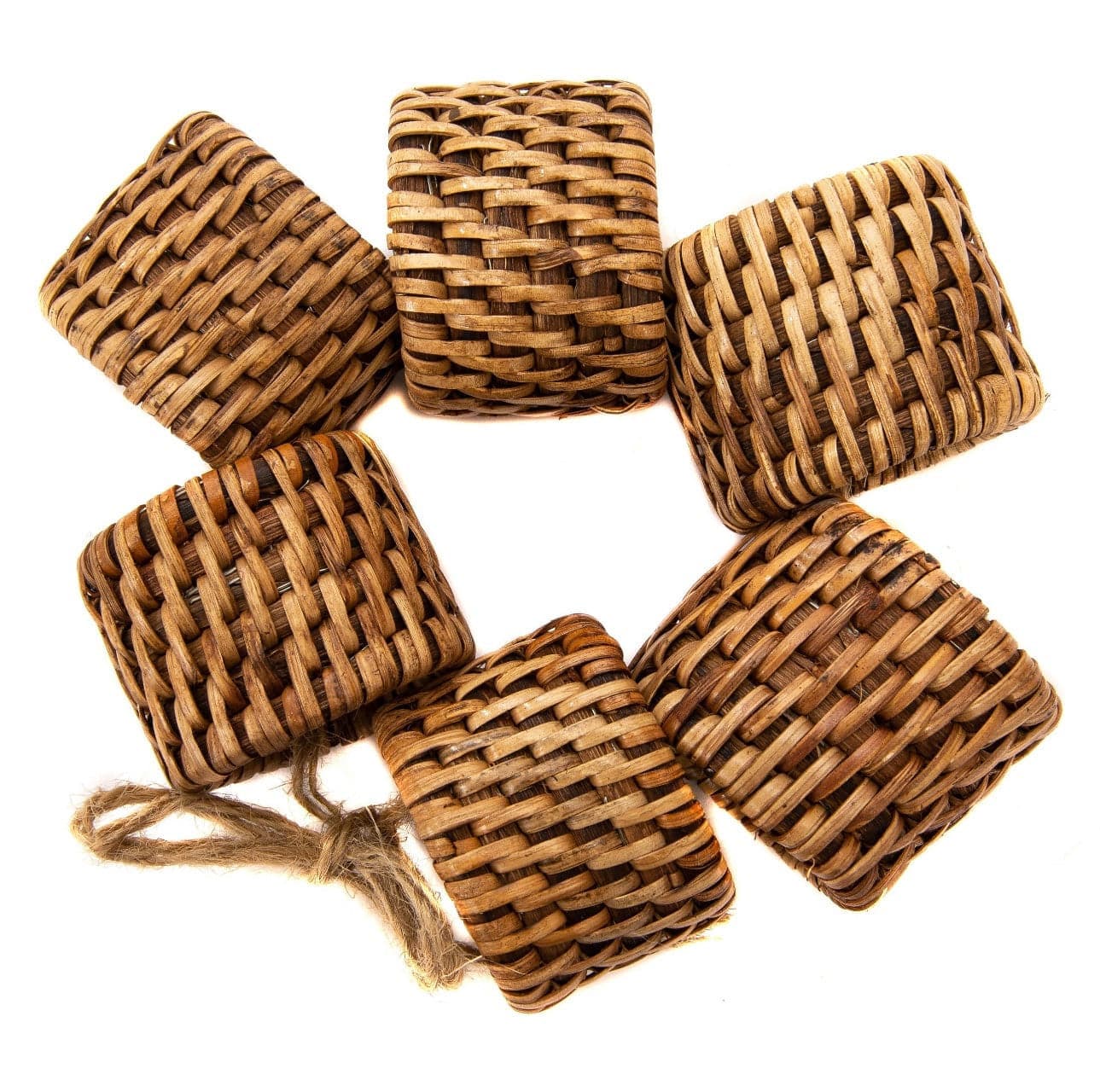 The Carpentry Shop Co. Honey Brown Rattan Oval Napkin Rings
