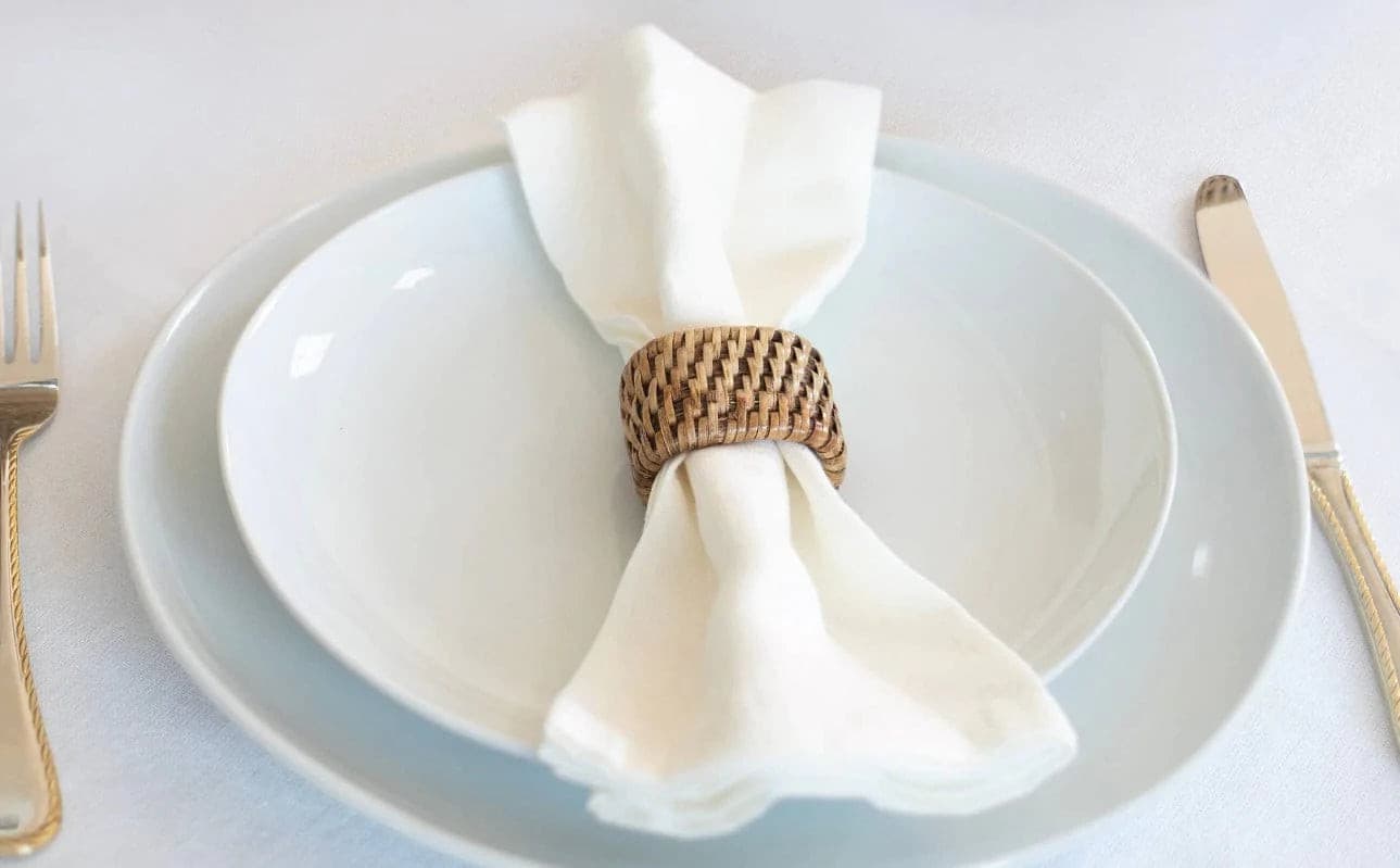 The Carpentry Shop Co. Rattan Oval Napkin Rings