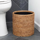 The Carpentry Shop Co. Rattan Round Waste Basket with Metal Iiner